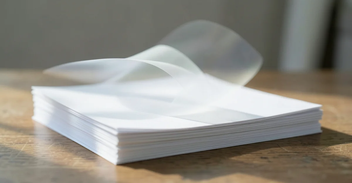 Stapel papierwerk dat overvloeit in een vloeiende lichtstroom, als beeld voor repetitief werk dat AI overneemt